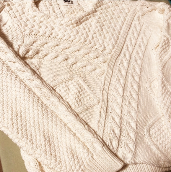 Maison Margiela MM6 asymmetrical knit sweater white - Picture 3 of 6